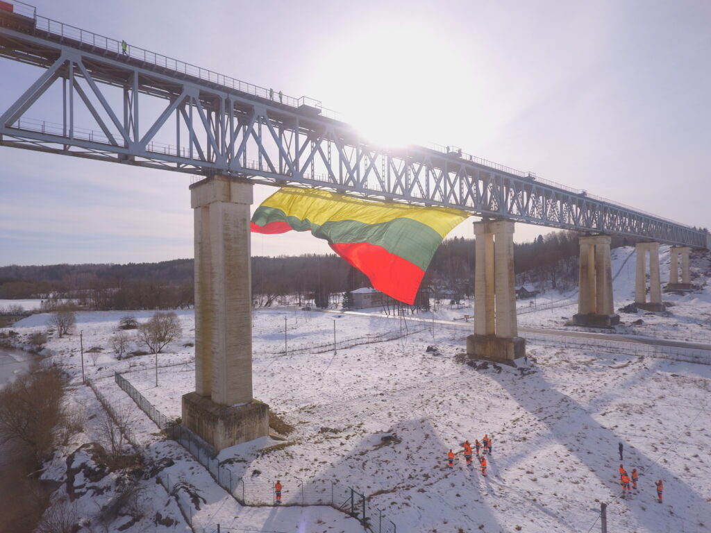 Tricolor on Lyduvėnai Bridge for February 16th